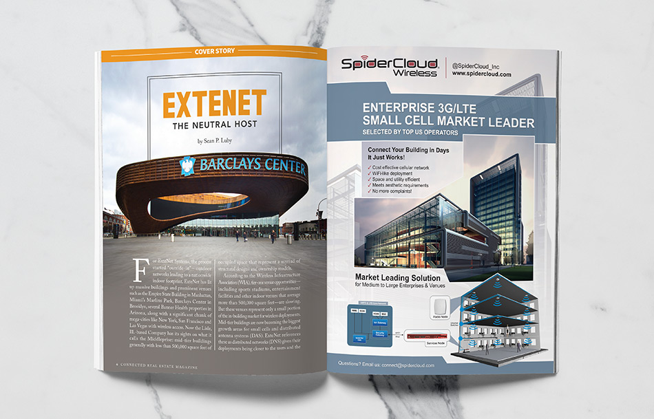 Connected Real Estate Magazine inside pages and advertisements designed by EMW Productions