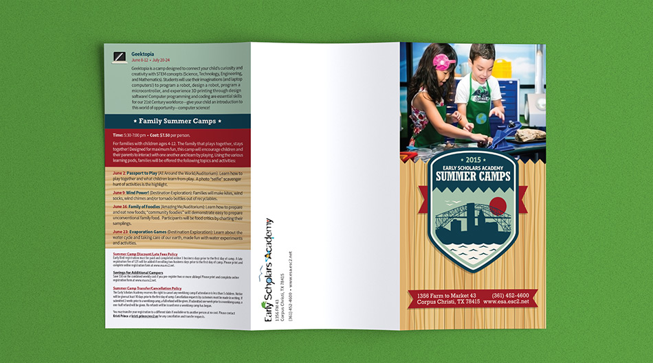 Tri-fold brochures and custom marketing materal